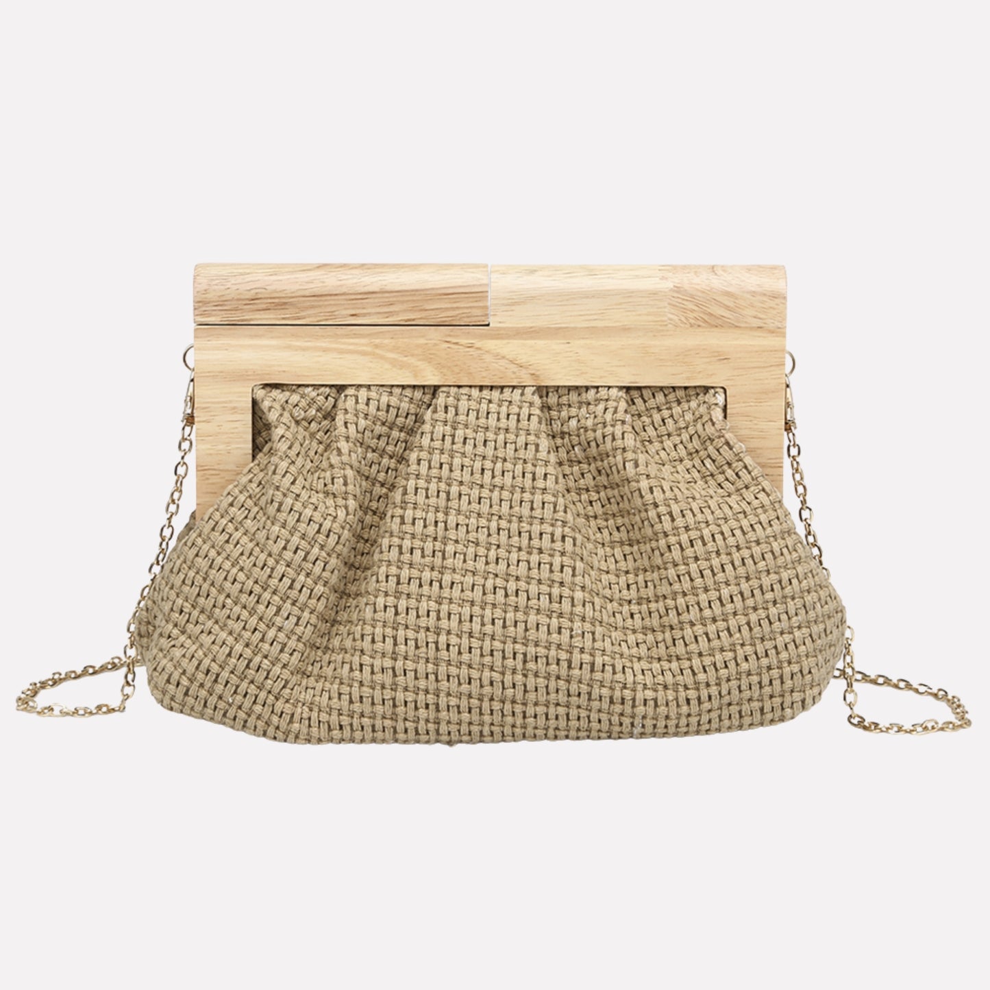 Chic Woven Crossbody Bag - Natural