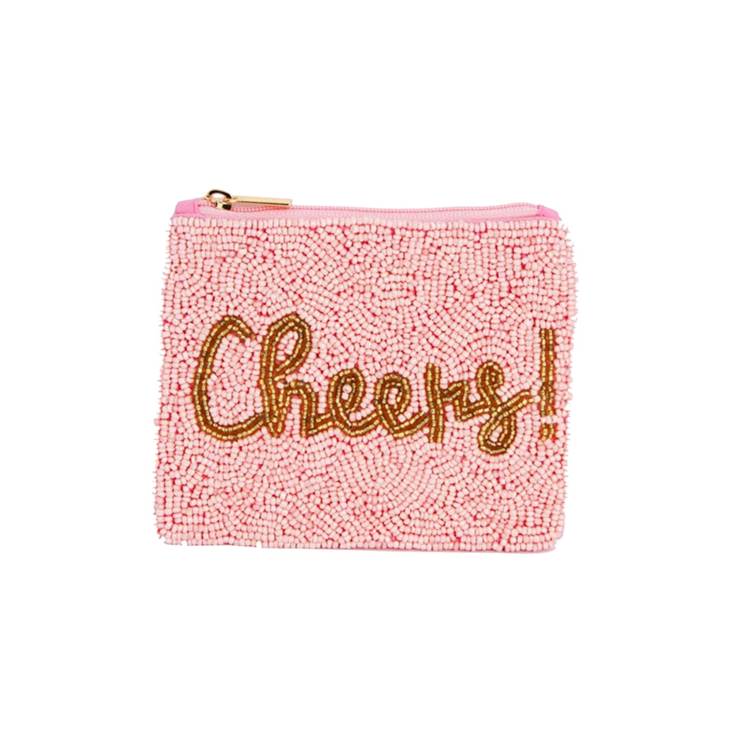 Cheers Gold Cursive Pink - coin purse