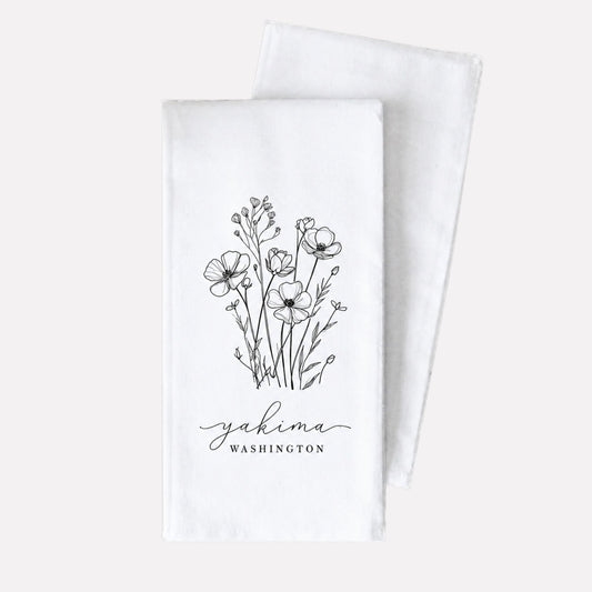 Porter Lane Home Wildflower White Yakima Tea Towel