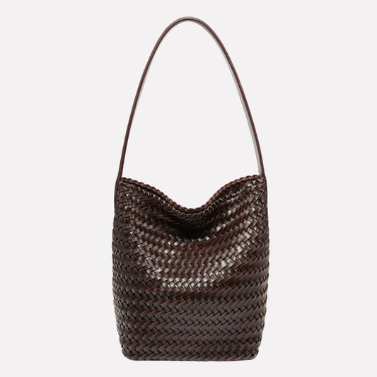 Woven Bucket Viva Tote Bag - Espresso