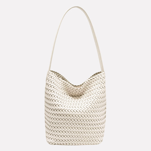 Woven Bucket Viva Tote Bag - Oatmilk